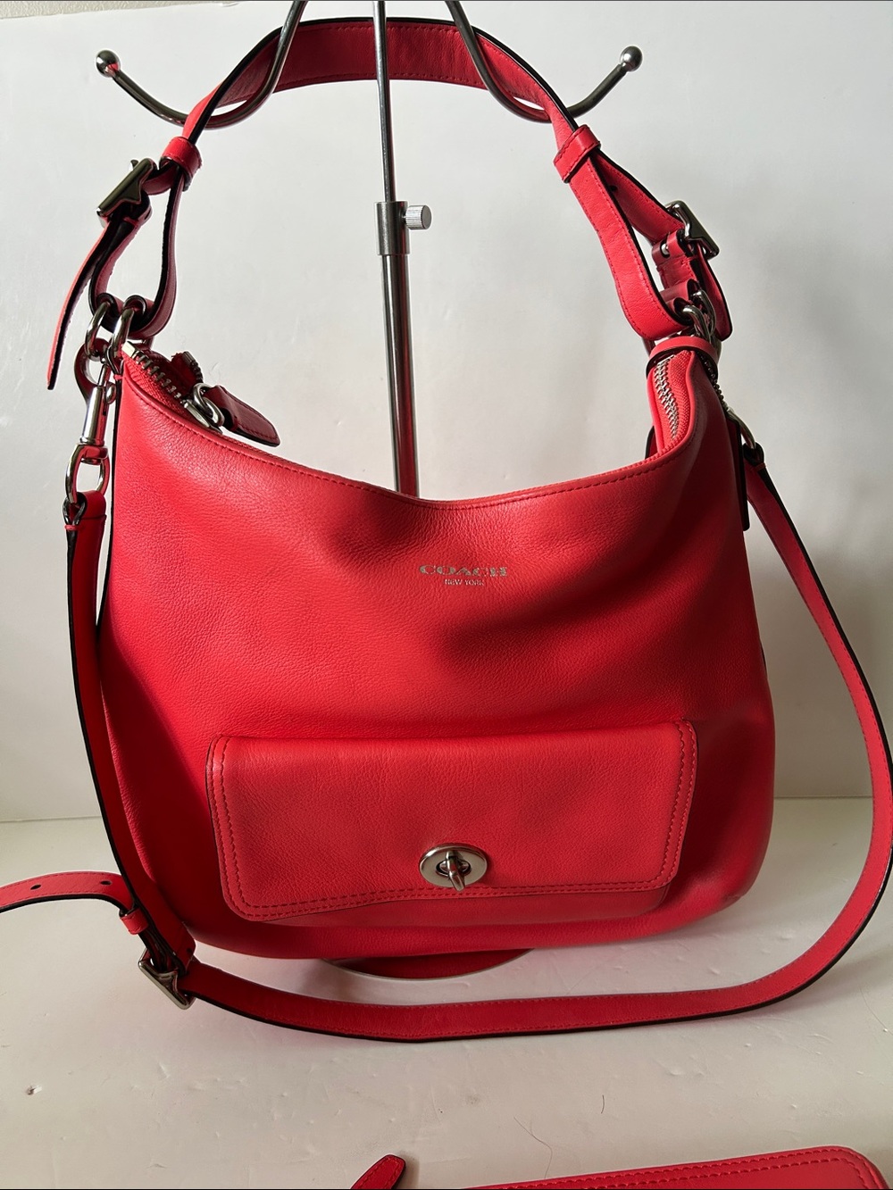 Coach Coral Leather Crossbody Tote  Hobo with Matching Coach NWT Wallet Y2K Cute